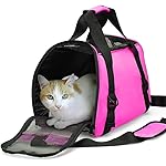 Cat Carrier,Soft-Sided Pet Travel Carrier for Cats,Dogs Puppy Comfort Portable Foldable Pet Bag Airline Approved (Small Rosered) - Image 3