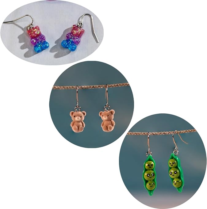 Creative Food-Themed Drop Dangle Earrings Set Handmade Bubble Tea, Teddy Bears, Desserts, and Candy Designs with Eco-Friendly & Hypoallergenic Materials for Daily Wear or Gift.