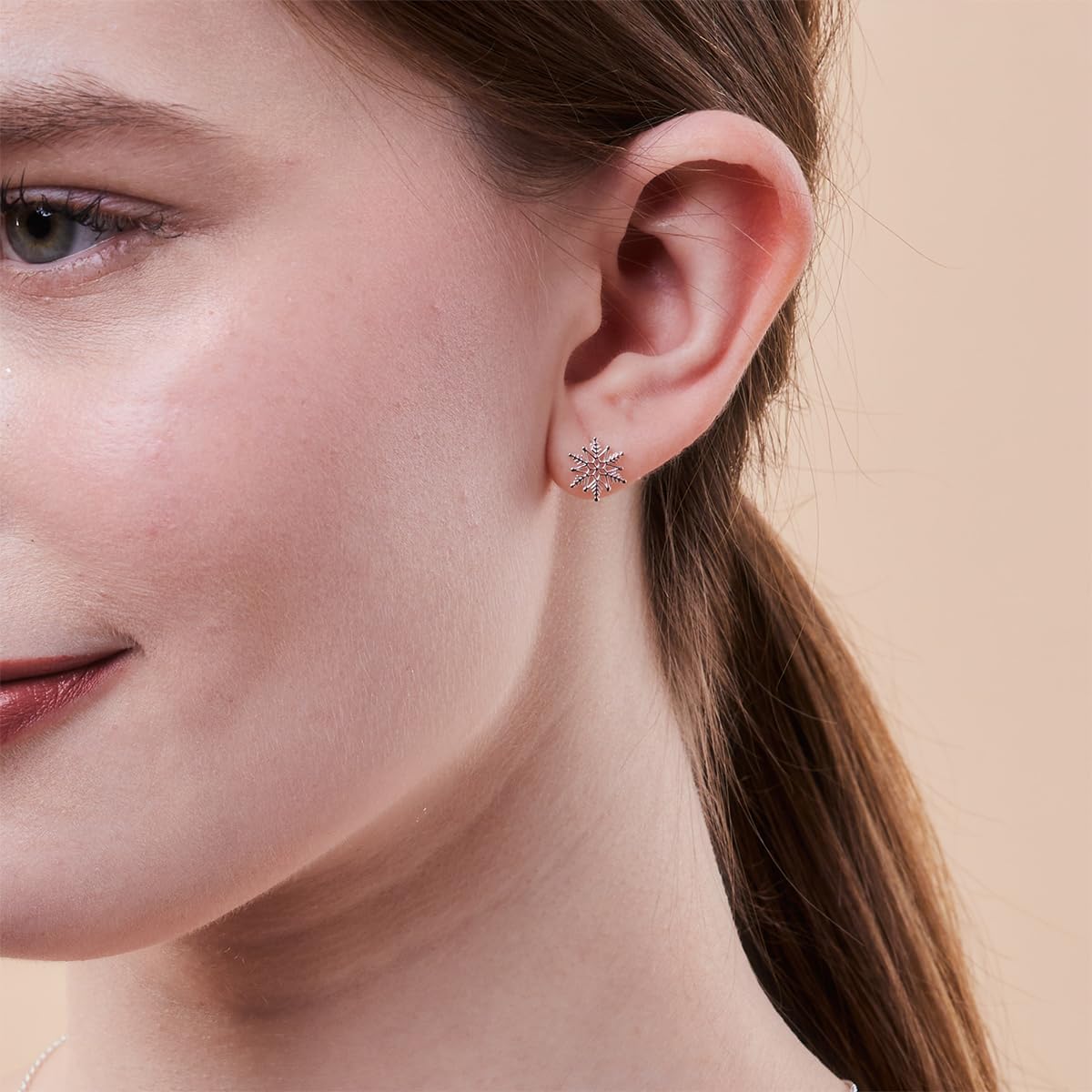 Boma Jewelry Sterling Silver 6 Point Snowflake Stud Earrings - Image 2