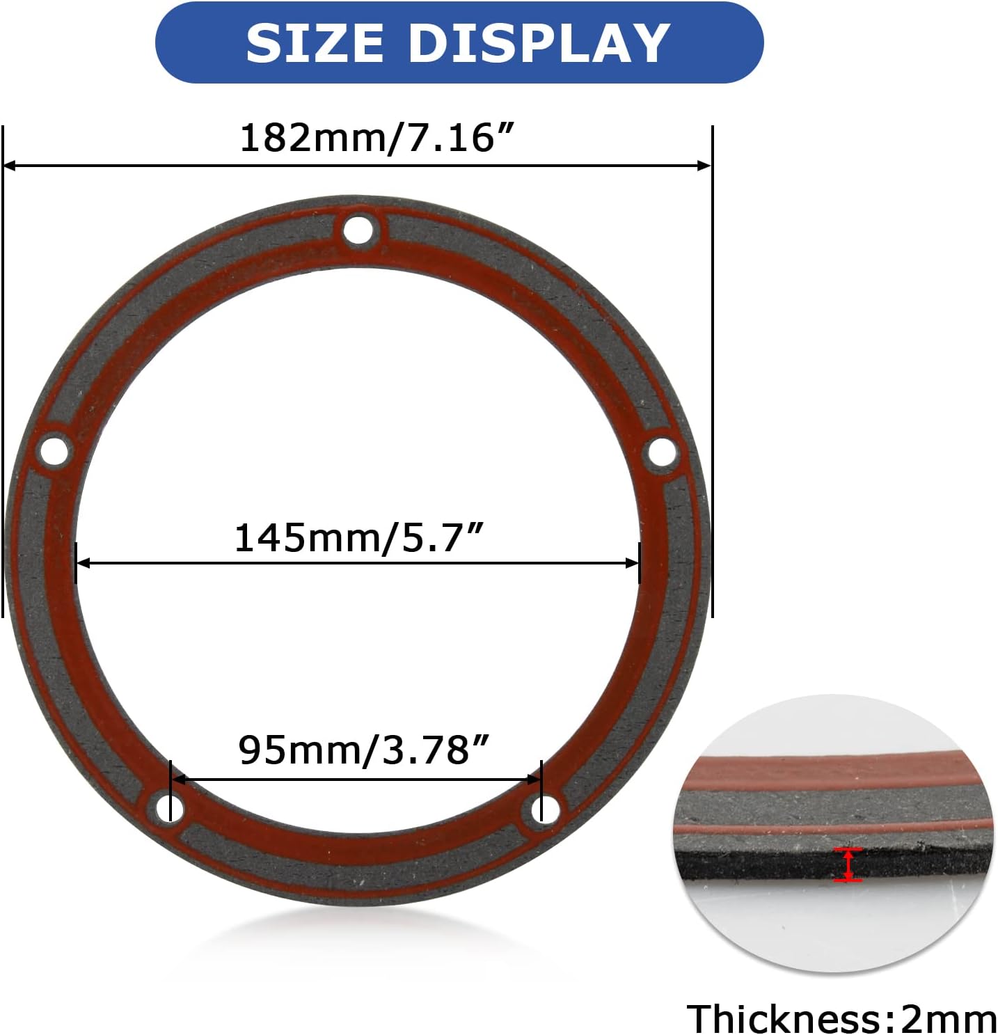 PSLER Motorcycle 5 Holes Twin Cam Clutch Derby Engine Cover Gasket Ring Fit for Touring Road Street Electra Glide Road King Softail Dyna Fatboy Fxd 1999-2016 Big Twin Primary Cover