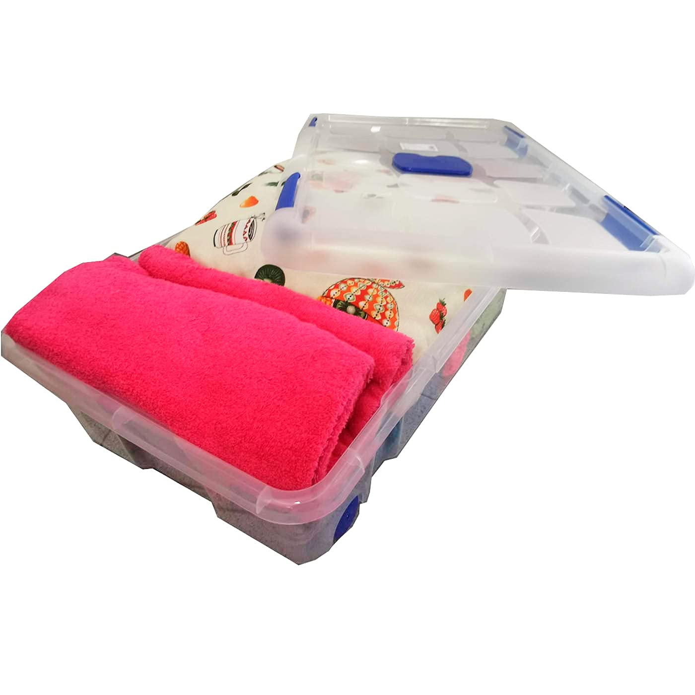 Tradineur - Pack de 6 Cajas de almacenaje, de 17 x 73 x 41,5 cm, nº 11, con capacidad de 30 litros, con tapa y ruedas, para organización del hogar, baúl organizador (17 x 73 x 41,5 cm, Pack de 6)