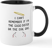 Vista 8 de CafePress Good Evil Sister Mug 11 oz (325 ml) Ceramic Coffee Mug White/Pink Inside