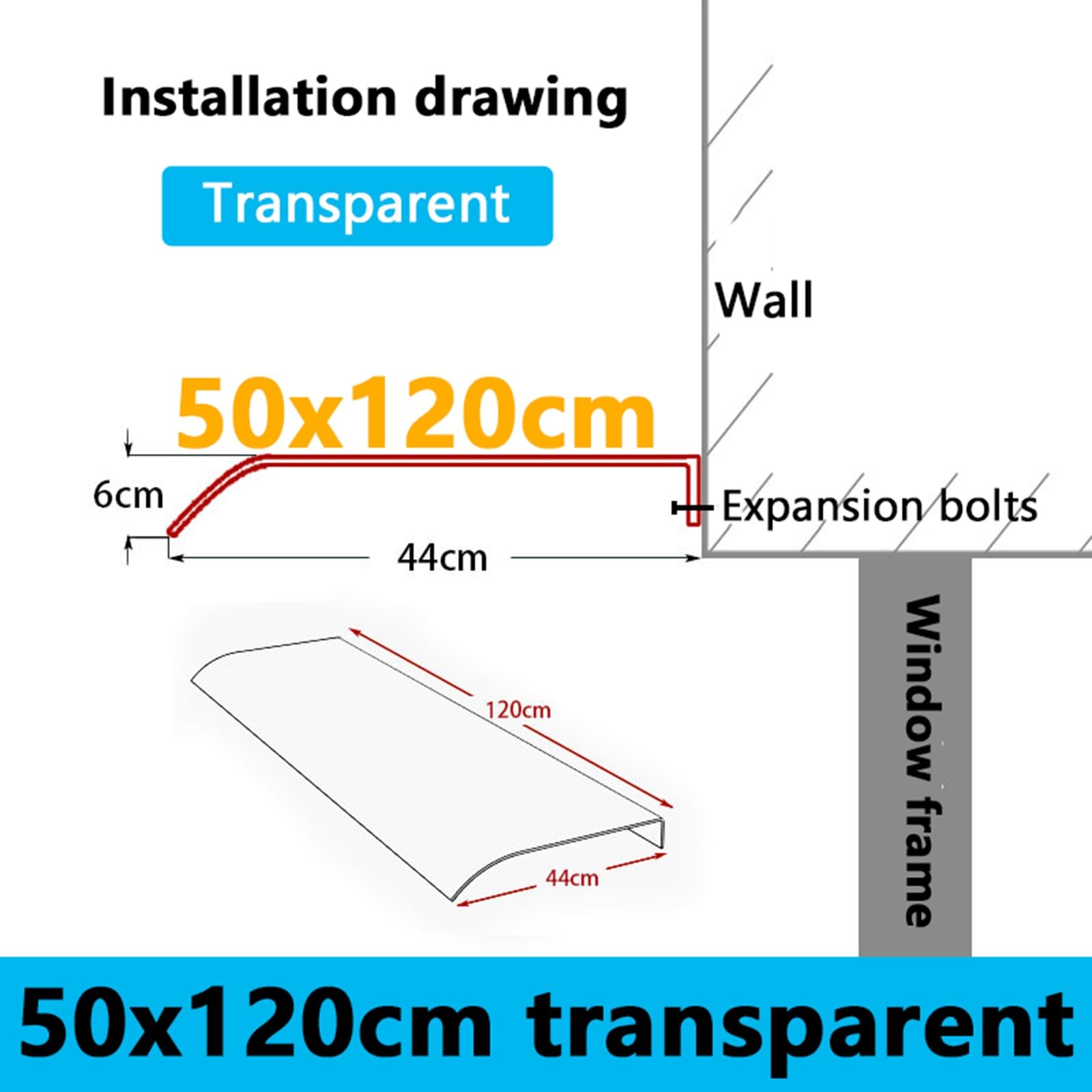 Inverter solare a batteria per portico e finestra, riparo, resistente alle intemperie, 50 x 120 cm, copertura di protezione per esterni
