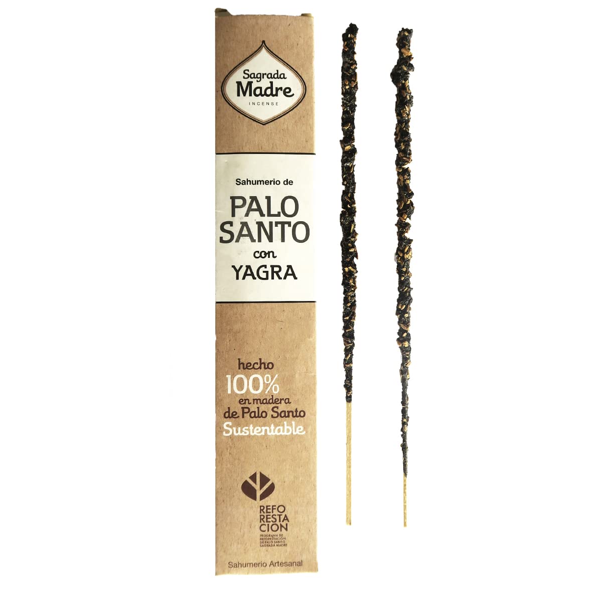 Sagrada Madre Black/Brown Natural Organic Incense Palo Santa Madre Series (Palo Santo With Yagra)