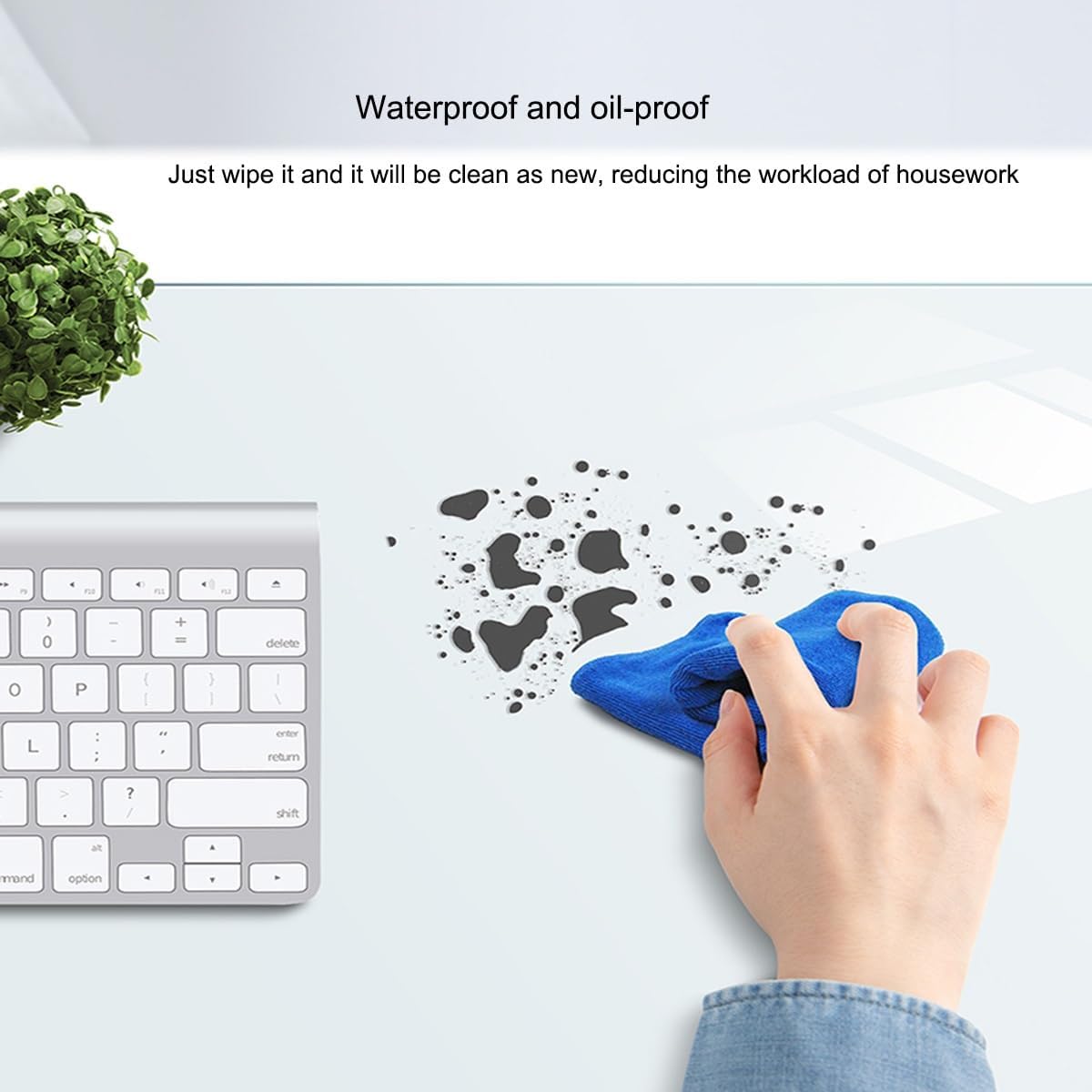 Clear Writing Desk Mat, 1.0mm Thick Transparent Table Protector Pad, Round Edge Waterproof PVC Table Cover, Heat Resistant Plastic Desk Mat, Multisize (Size : 35.4"x23.6")