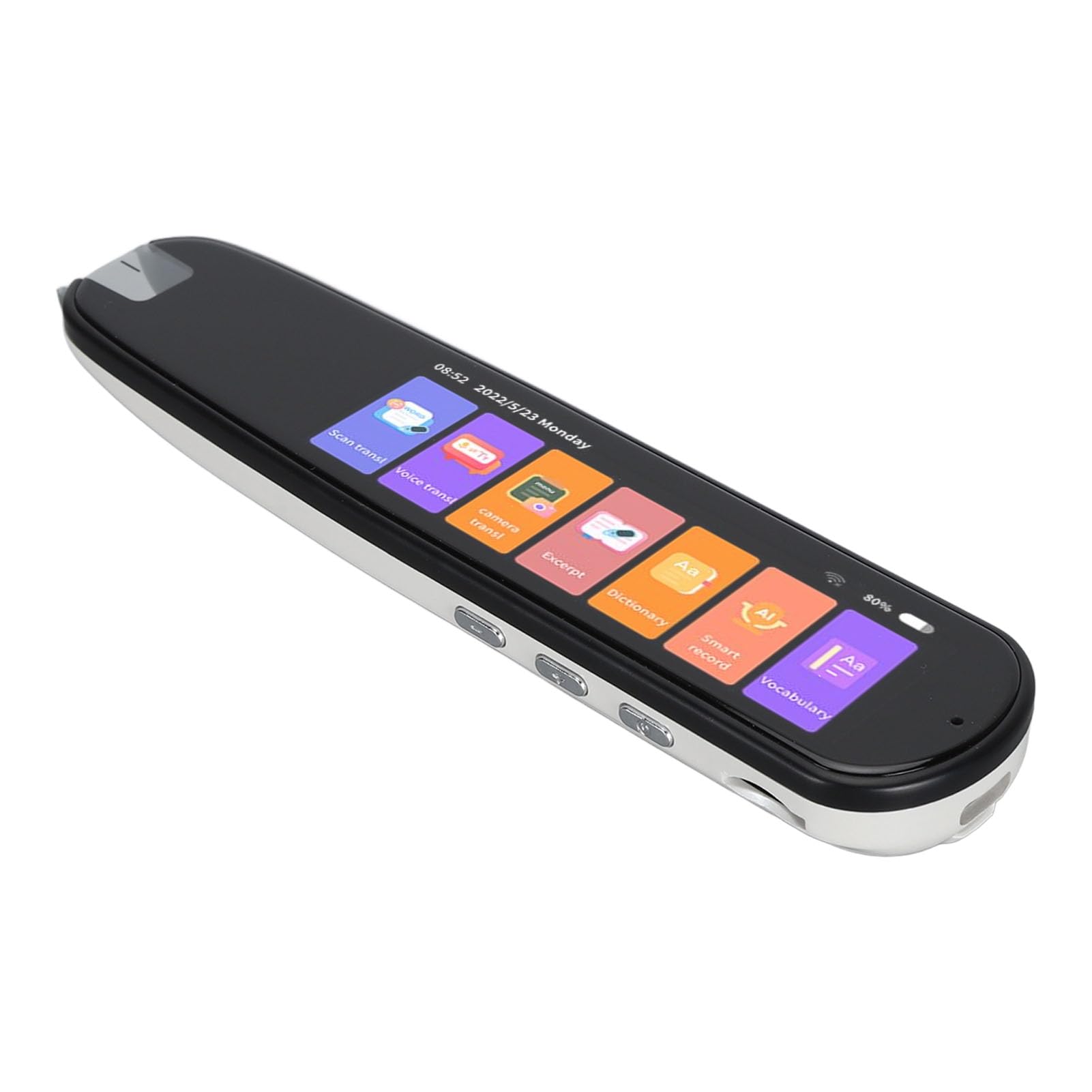 Traducteur de Langue Intelligent Appareil Traduction Vocale et Photo Portable compatible with 60 Langues pour Voyages d'Affaires Lecture Blanc