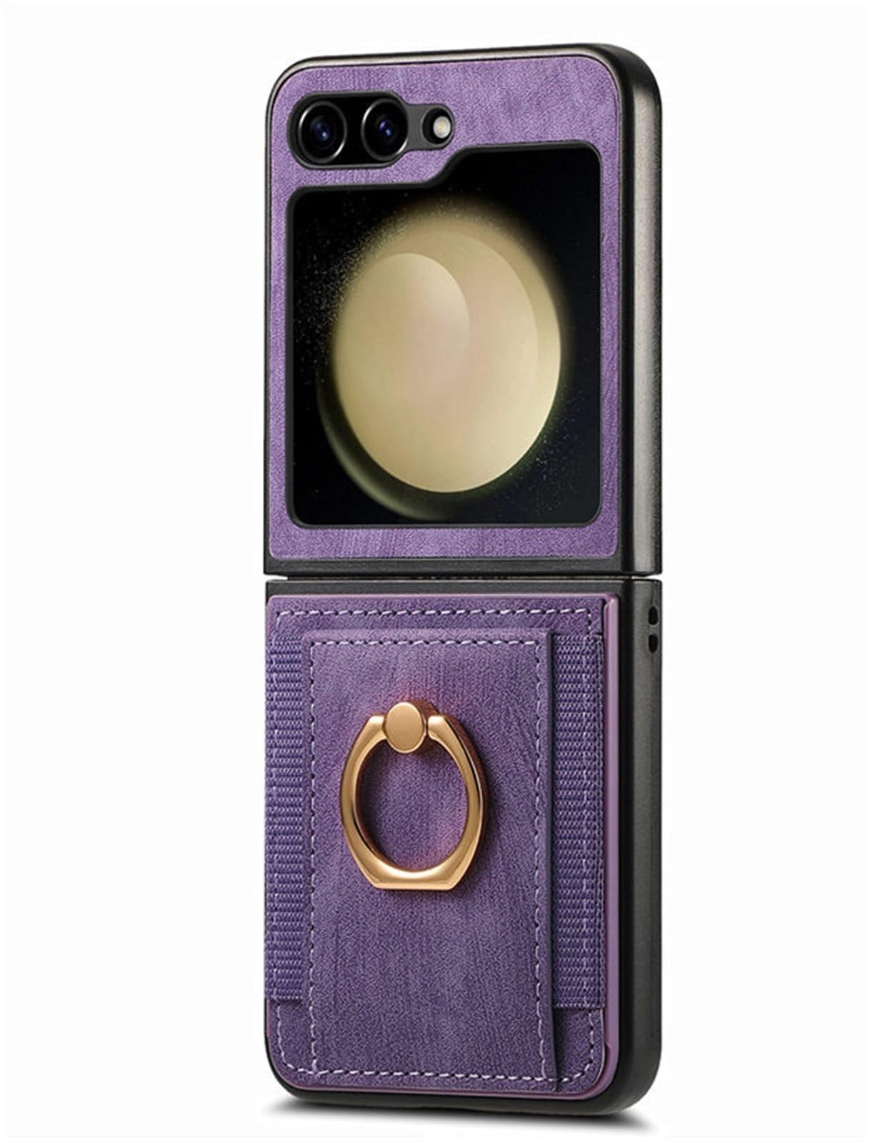 Coque Samsung Z Flip 7 antichoc avec anneau etui portefeuille violet