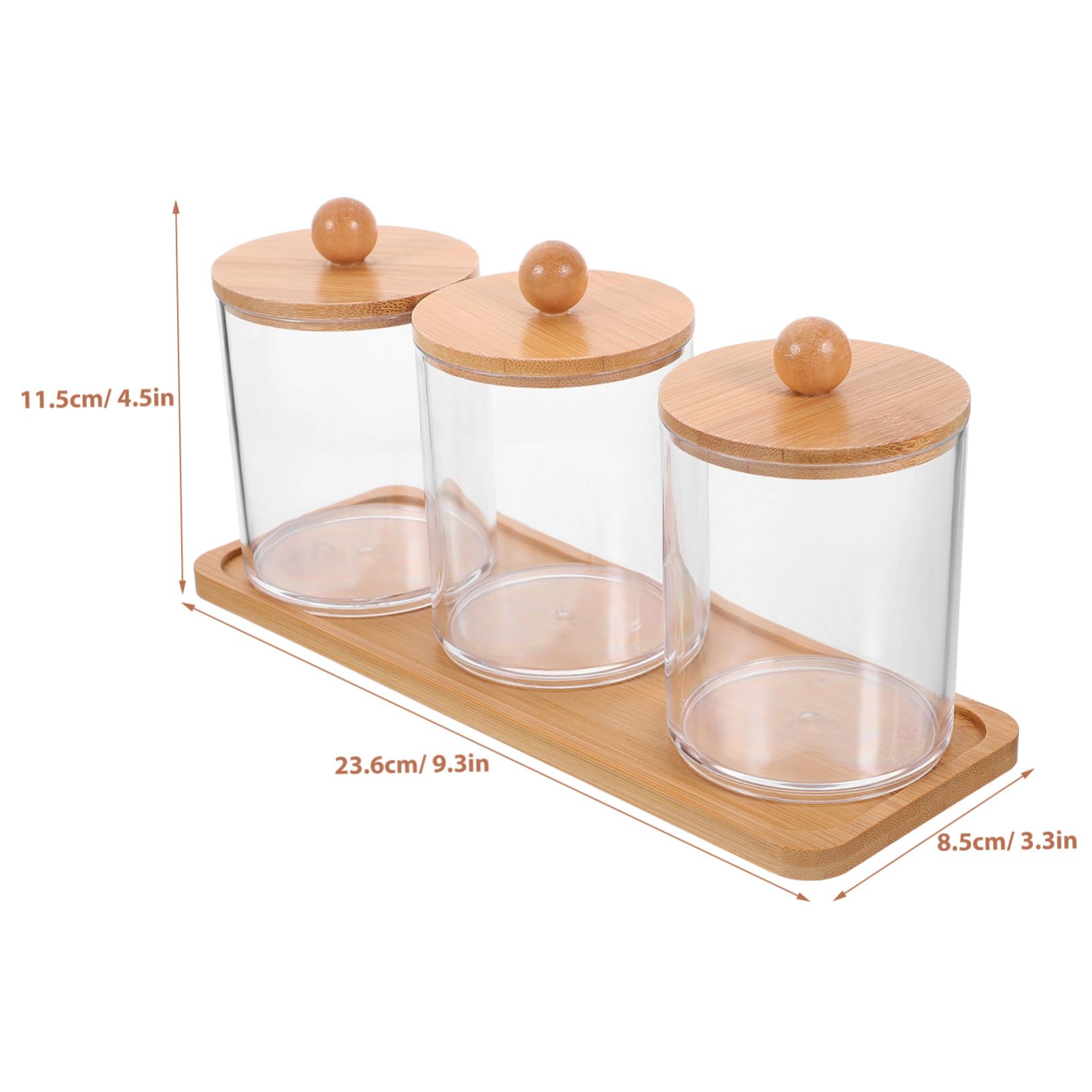 Alipis 4 Juegos De Caja De Almacenamiento De Maquillaje Aparadores Bolas De Algodón Taburete De Tocador Frascos De Bolas De Algodón Transparentes Botes De as De Organizador De