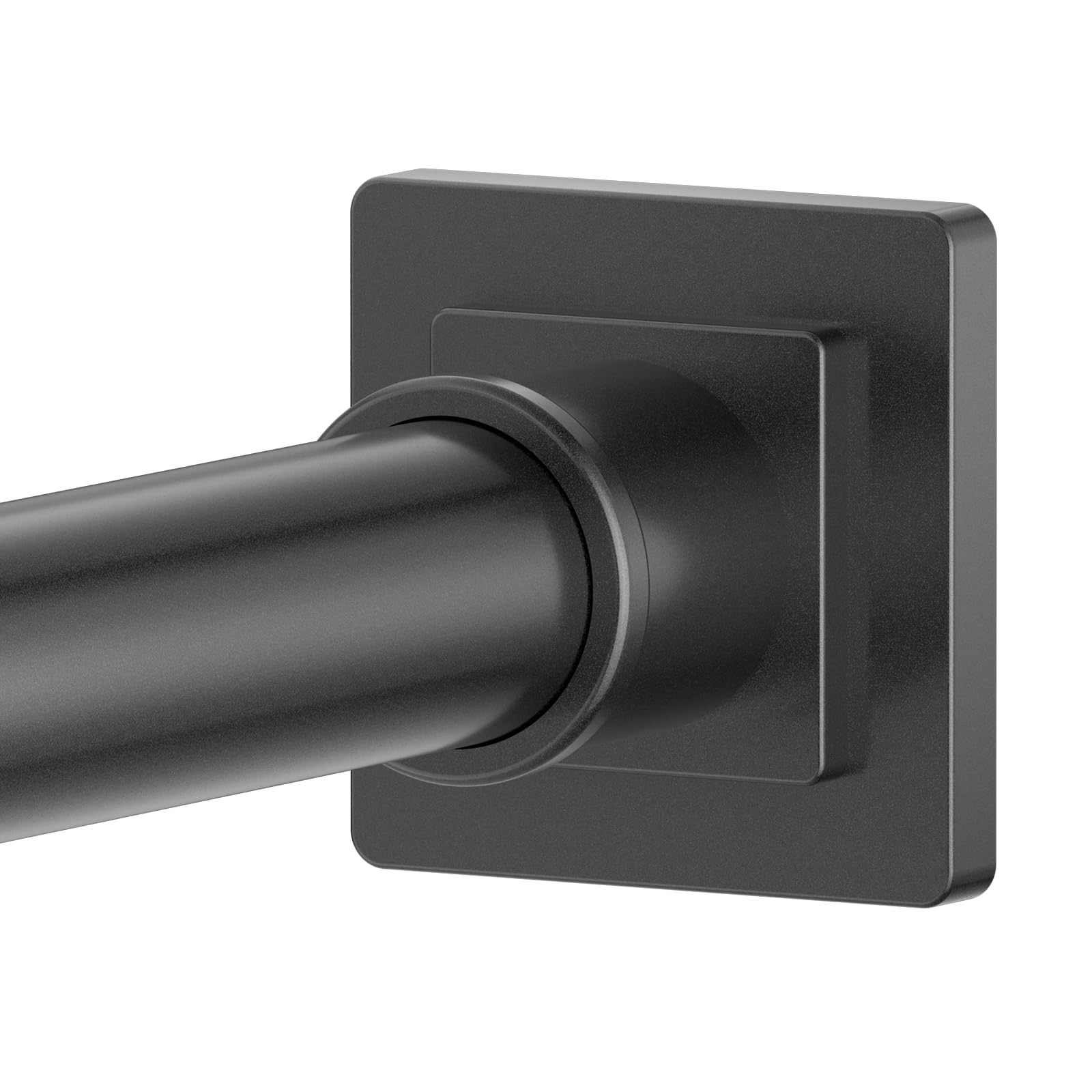 Shower Curtain Rod Square End 32"-68" Heavy Duty Black Shower Rods No Drilling for Bathroom Shower Stall RV Closet
