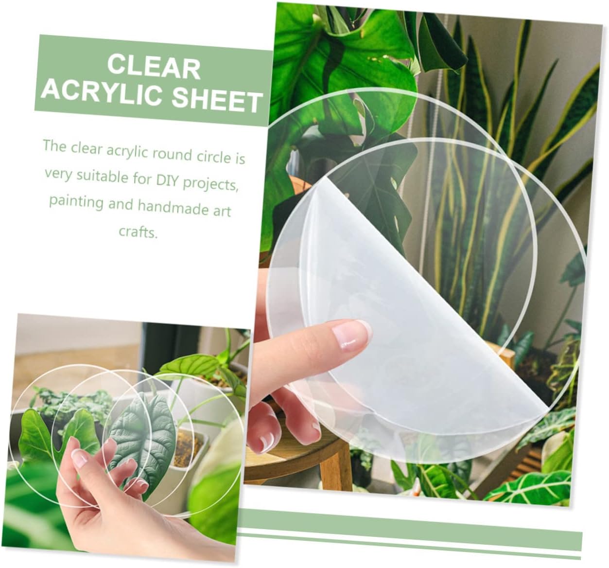 SEWOART 20pcs Clear Transparent Round Acrylic Discs Thick Blanks for Creative Projects Smooth Edges for Safe Use for Boys and Girls and Adults
