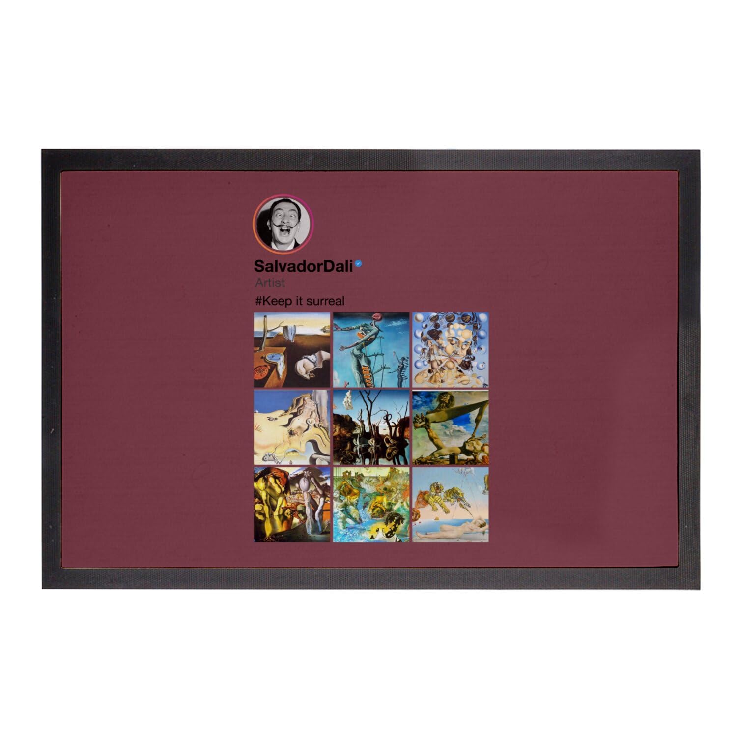 Paillasson Dali peinture surréalisme rouge tapis entrée 75x50