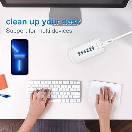 Miniatura 3 de Cargador rápido USB, estación de carga portátil de 6 puertos, adecuado para varios dispositivos, compatible con iPhone, iPad, Samsung, Google,