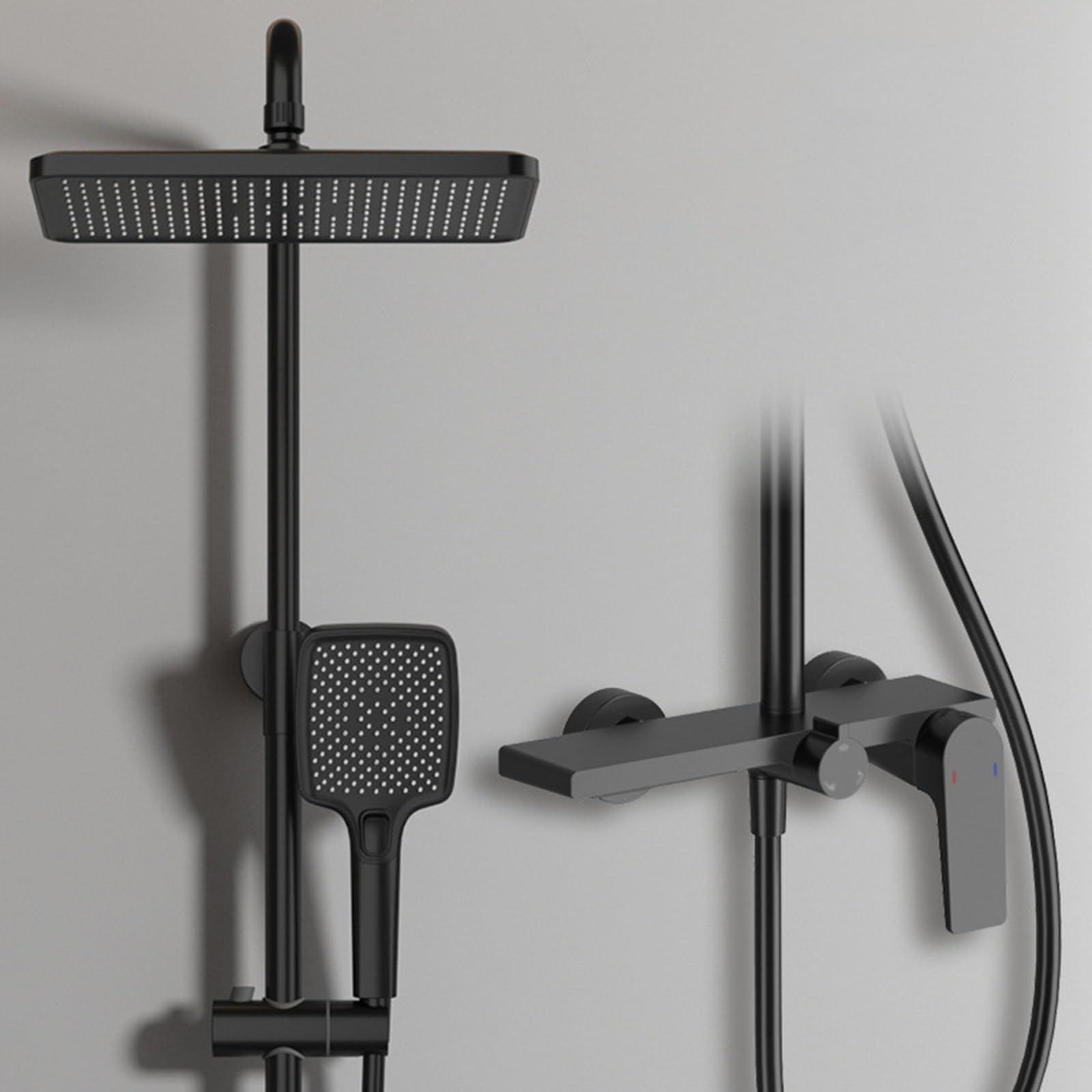 Ensemble de douche noir mat anti-calcaire pour baignoire et douche moderne