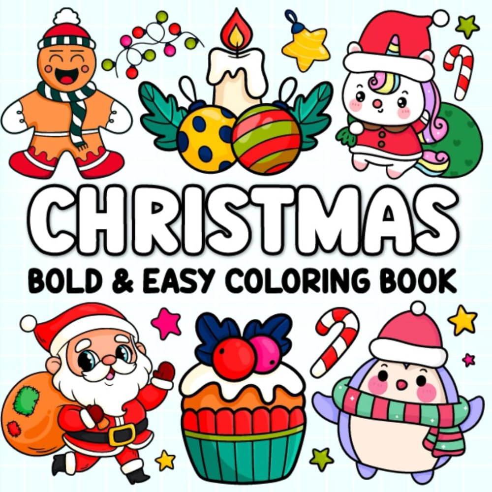 Christmas Bold & Easy Coloring Book: Simple and Fun Holiday Designs for All Ages