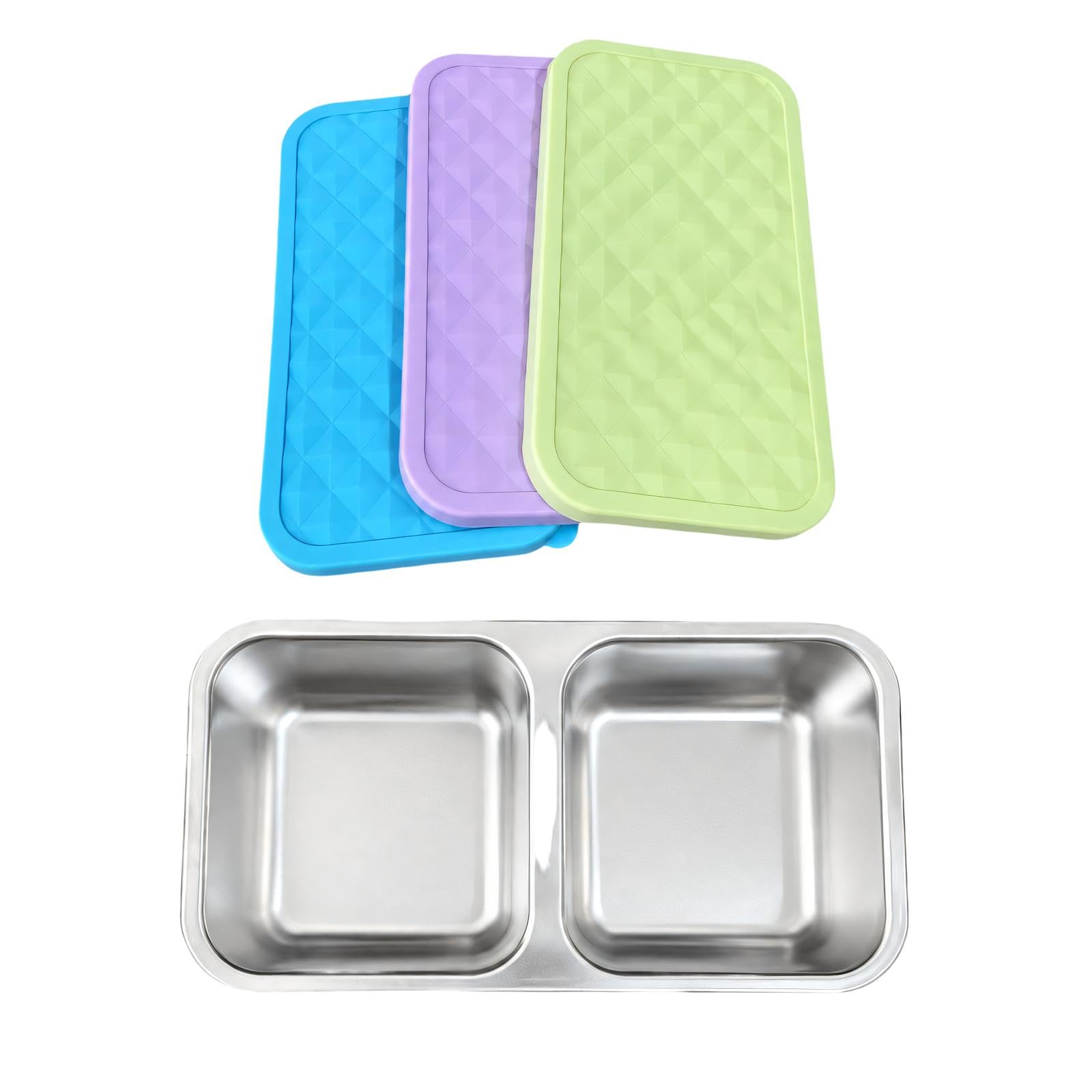 Scatole da Pranzo con coperchi in Silicone e Due sezioni Cibo