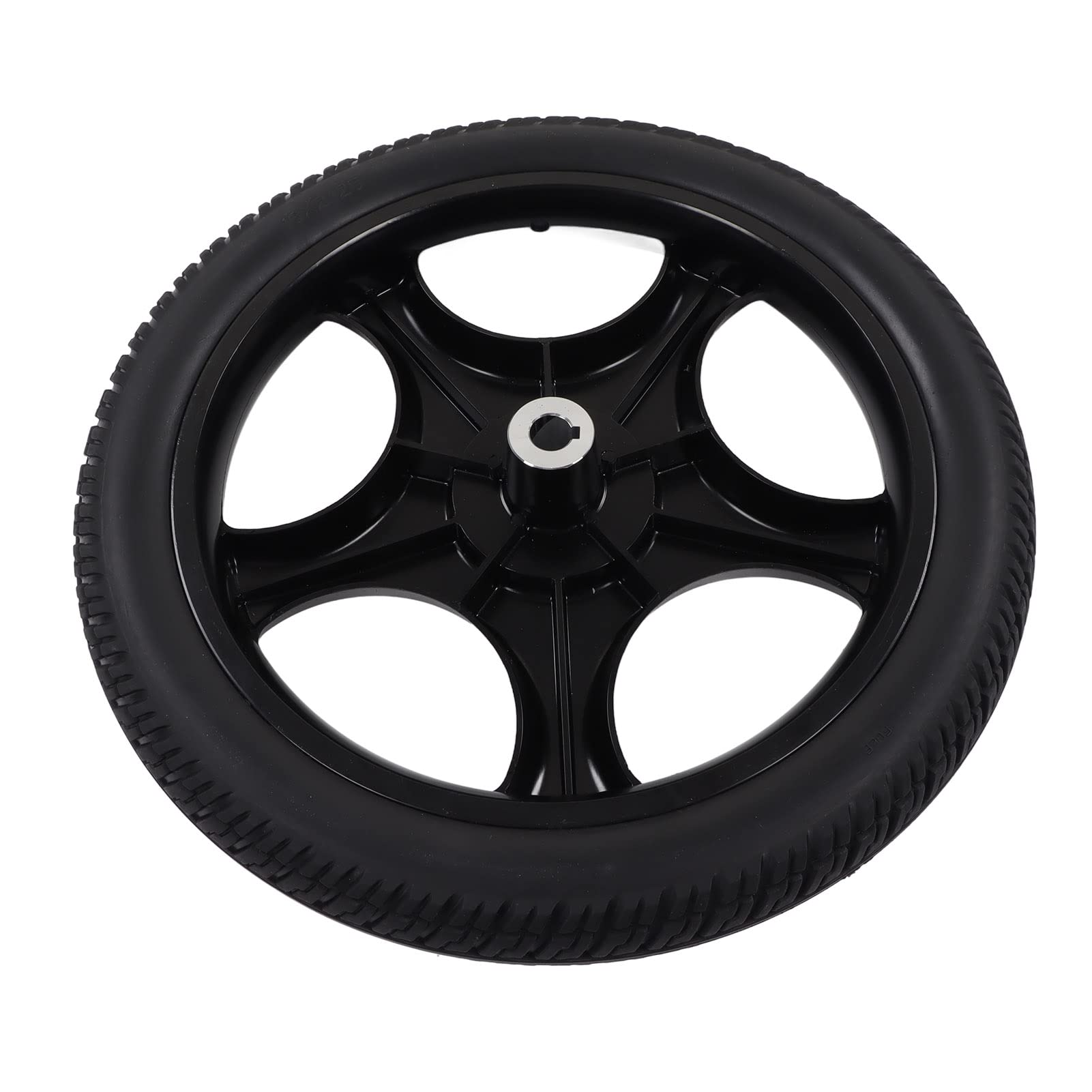 Rueda para silla de ruedas Rueda para andador de bajo ruido de PU de 16 pulgadas Pieza de repuesto para carrito con andador Buje de acero de aleación resistente Neumático