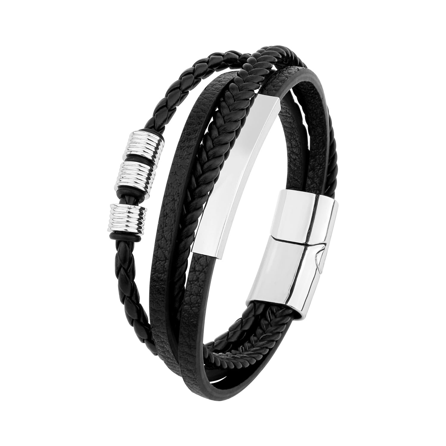 See full amazon price history chart for UJOY Leather Bracelet for Men Black in Gift Box Silver UJOY Leather Bracelet for Men Black in Gift Box Silver (B0CF5KGCTY) Amazon Price History, Amazon Price Tracker