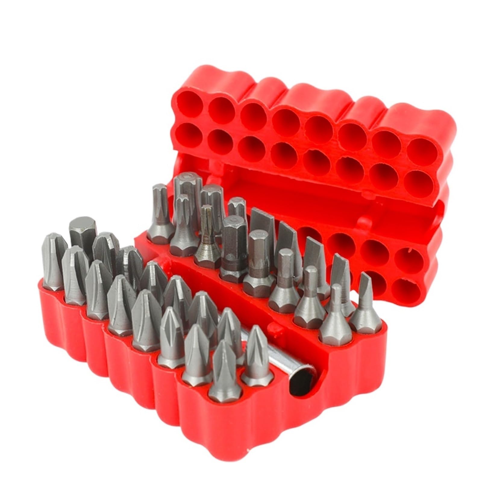 Tournevis de sécurité magnétique Torq Torx, clé hexagonale en étoile, jeu d'embouts support électrique 1/4 "6.35mm for le vissage, 33 pièces