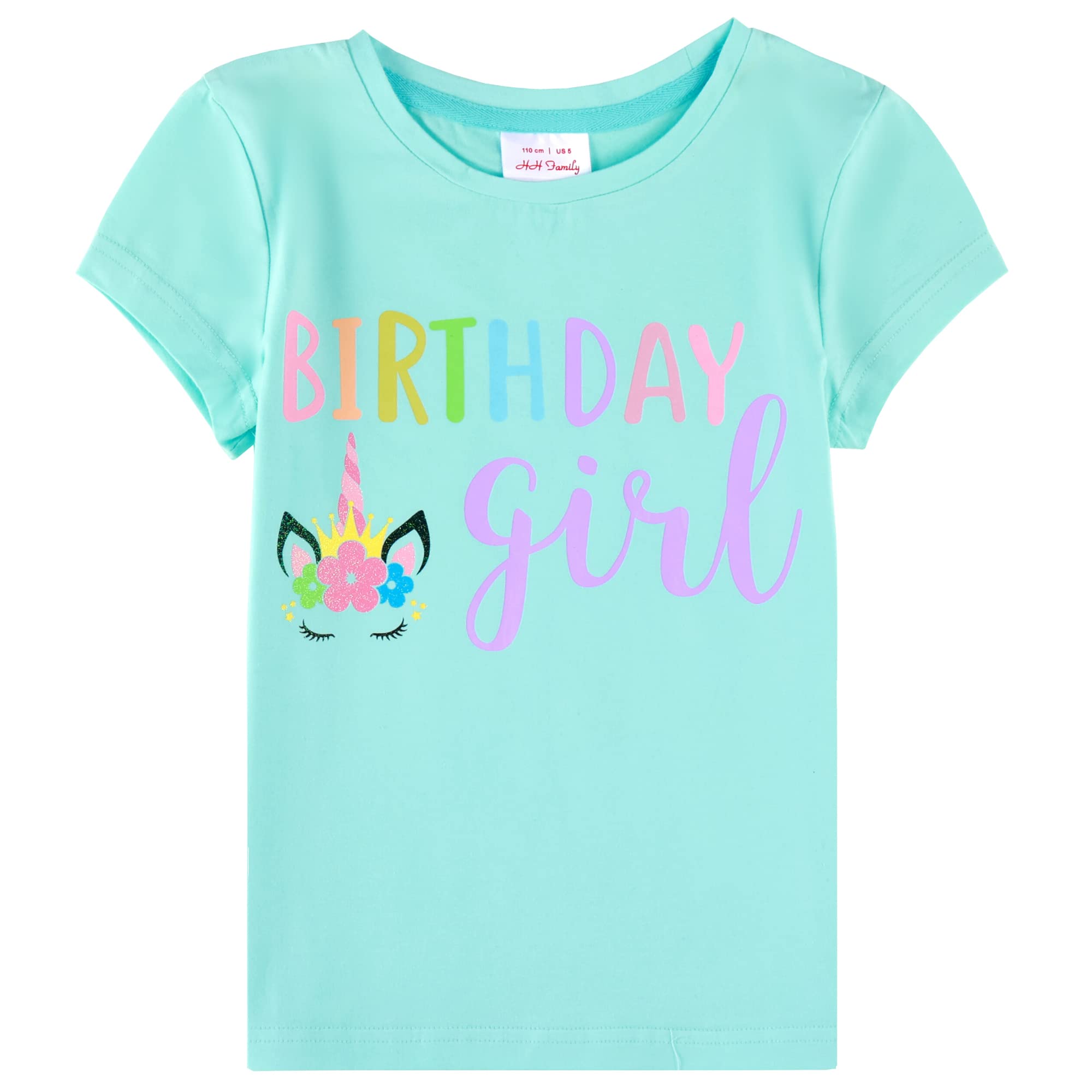 Unicorn Mermaid Birthday Girl Shirt - Casual T-Shirt Top Tee