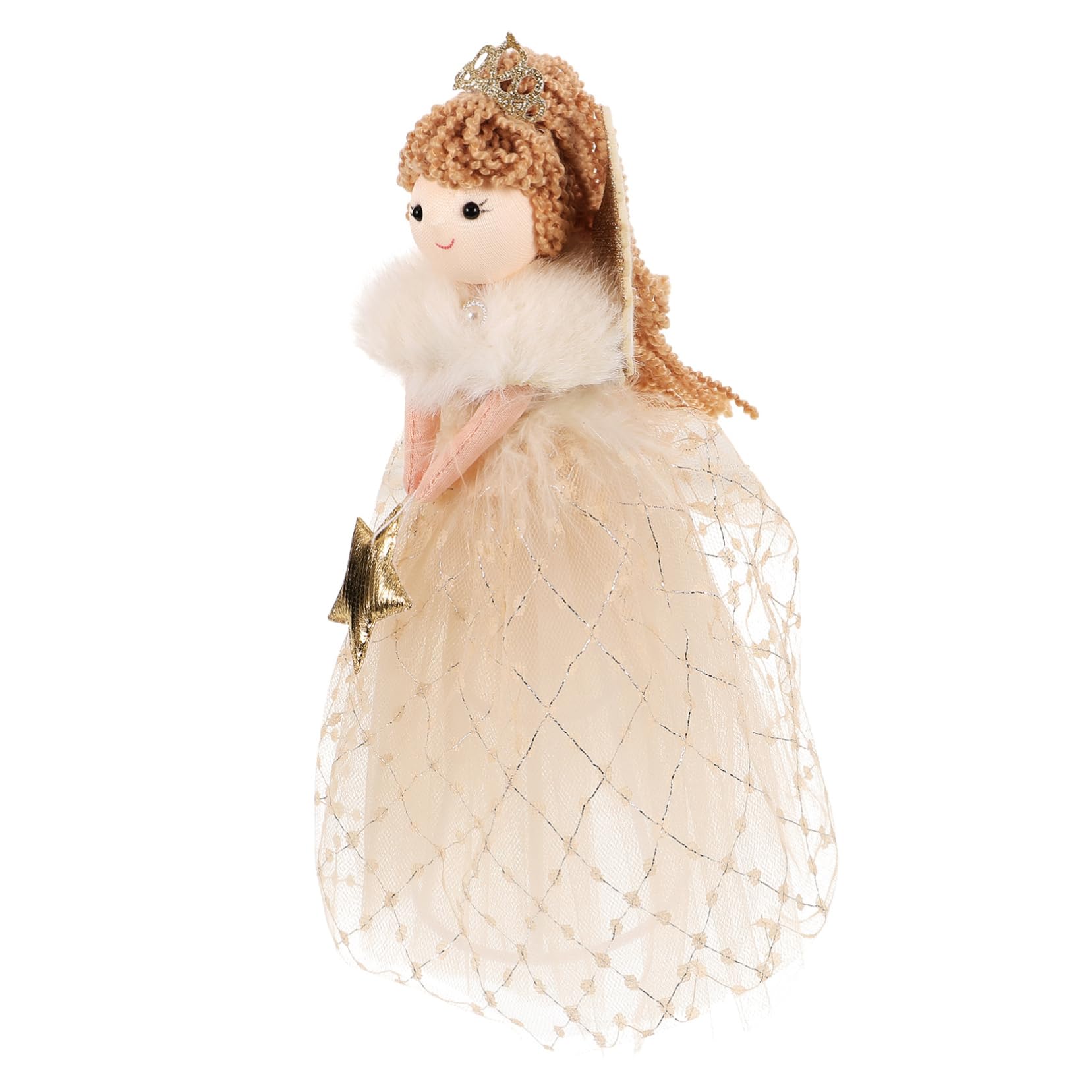 GANAZONO Ángel Escultura Navideña Pequeña De Tela Dorada para Árbol De Navidad Decoración del Hogar y Mesa Figurita Navideña Festiva para Escritorio y Obsequio De Navidad