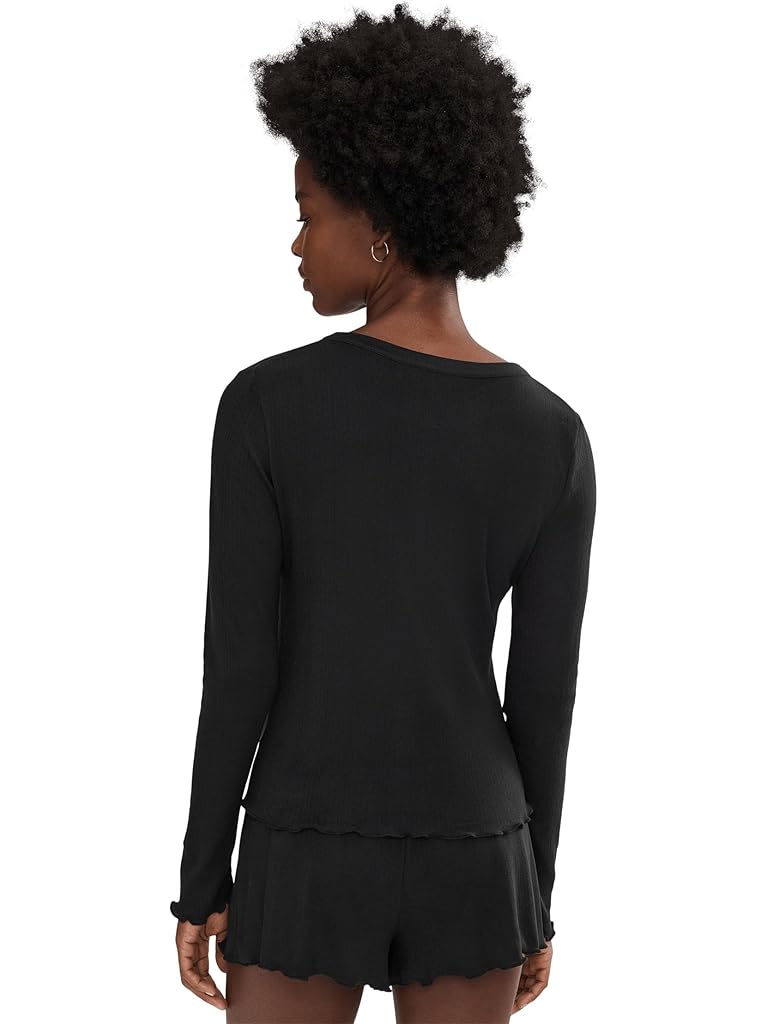 Black HONEYDEW Blissful Long Sleeve Shortie Set