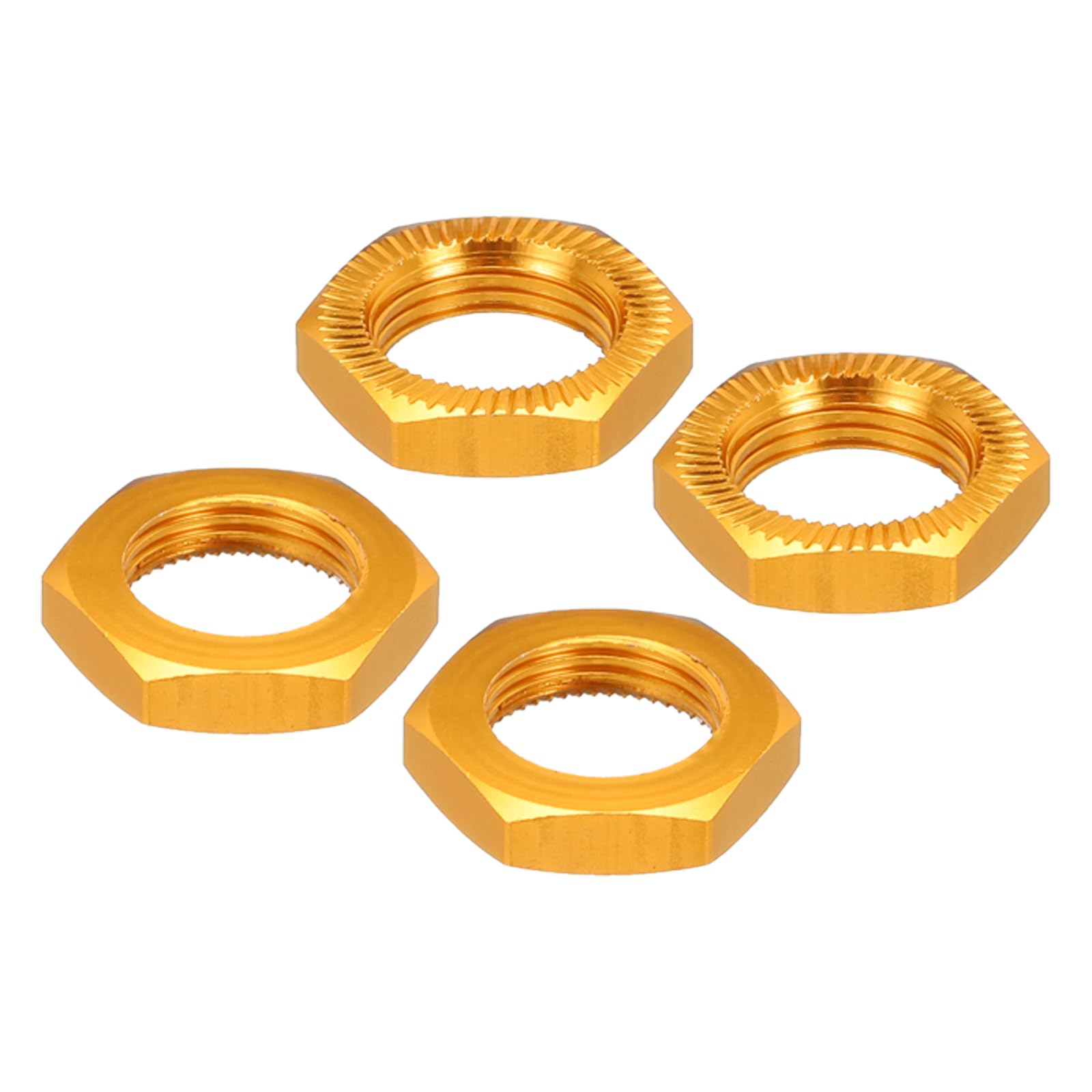sourcing map Aluminum 17mm RC Wheel Nut Thread M12x1.0mm Hex Wheel Nuts RC Wheel Nut for 1/8 RC Model Car Trucks Off Road Car Upgraded Parts Pack of 4(Gold)
