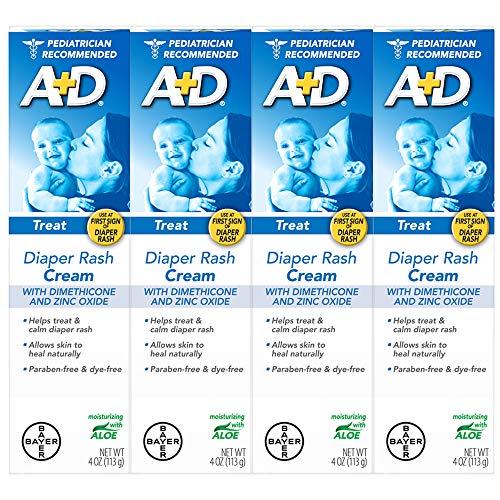 A+D Zinc Oxide Diaper Rash Treatment Cream, Dimenthicone 1%, Zinc Oxide 10%, Easy