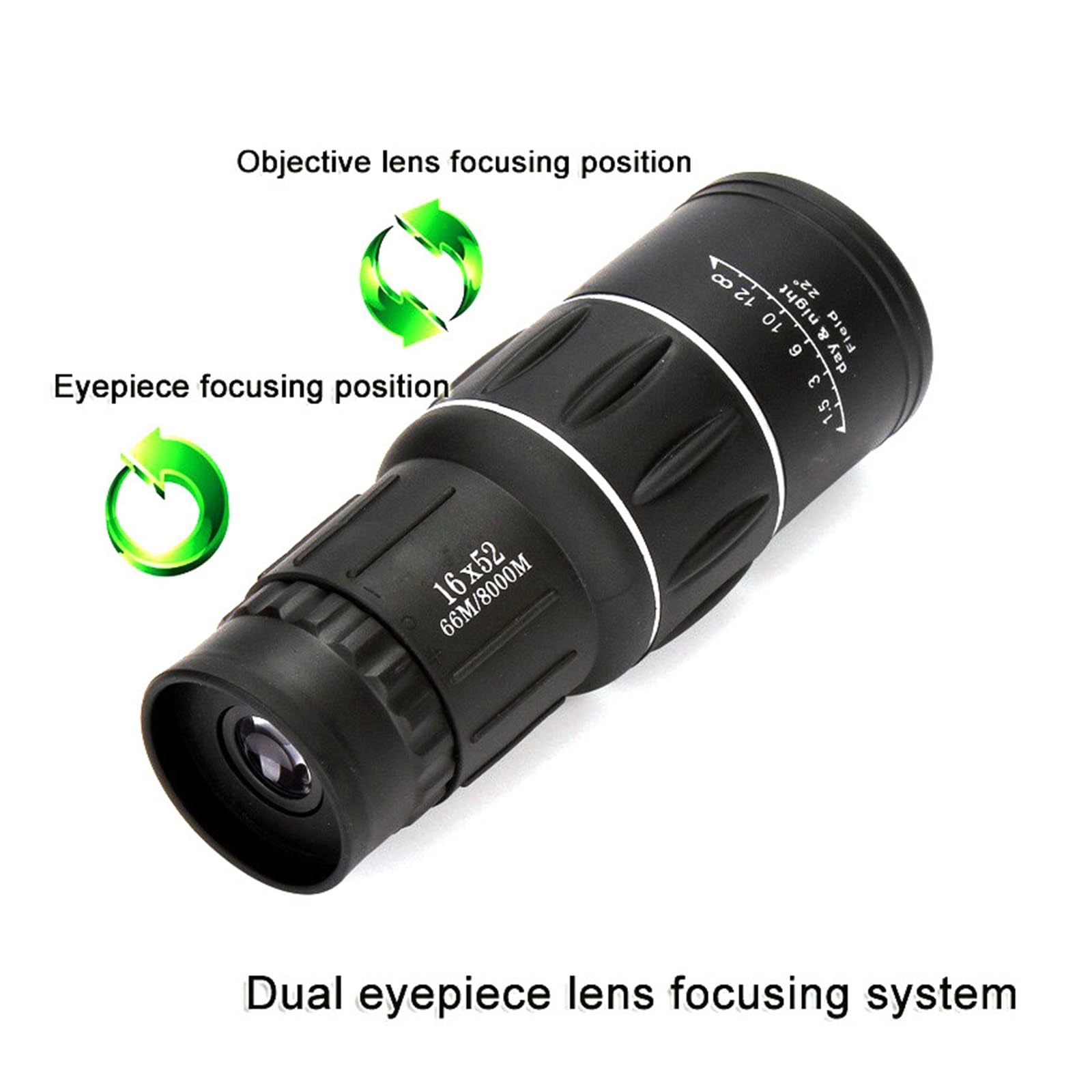 Longue Vue Puissant Télescope Monoculaire 16x52 HD, Longue Portée 3000m, Jumelles For Tourisme, Vision Nocturne, For Camping, Chasse, Cadeau For Enfant Oculaire Puissant Et Grossissement(Standard)