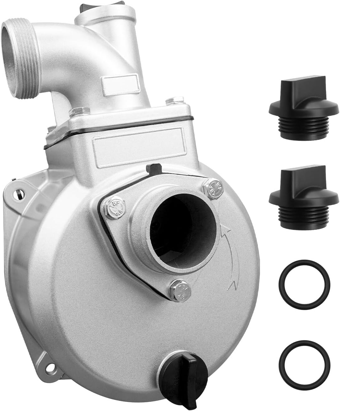 2 inch Water Pump Body Housing Aluminum with 4 Plug Fit for Red Lion 2" Gasoline Engine Water Pump, Compatible with Model 6RLAG-2LST PP0100363 GNP20C 66520 100113 CUT035, NOT for 4 Bolts