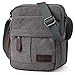 Koolertron Vintage Canvas Crossbody Shoulder Bag Lightweight Small Satchel Bag For Men & Women (Grey, 6.88"(W) *8.26"(H) *3.9"(D))
