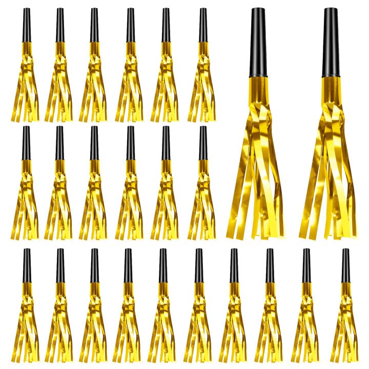 Party Blowers 24 PCS Gold Noise Makers Fun Party Favors Adult Birthday Party Favors Adult Party Favors Noise Makers for Sporting Events Party Whistles Birthday Horns New Years Party Halloween Party