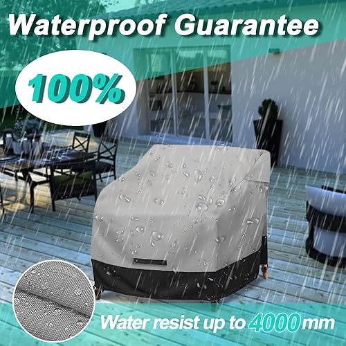 Miniatura 5 de Funda para silla de patio al aire libre 600D, funda impermeable para muebles universales para césped, terraza, jardín, patio, funda giratoria para