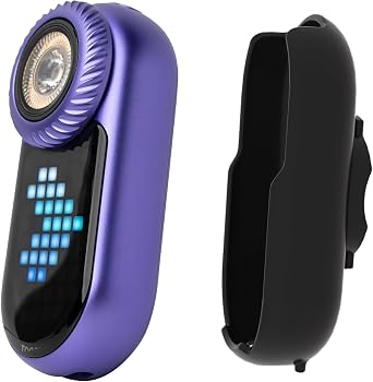 LOOPDOT EDC Flashlight with Dotride Rechargeable Small and Powerful LED Flashlight with RGB Pixel Display, Interactive Games, Adjustable Brightness Cool Gadget Gift for Kids & Adults Purple