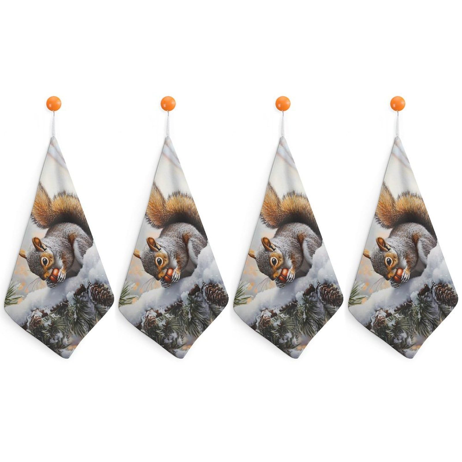 CGSBNGHA Squirrel Cute Animal Hand Towel Hanging Face Towels Cleaning Cloths Handkerchief for Bathroom Kitchen