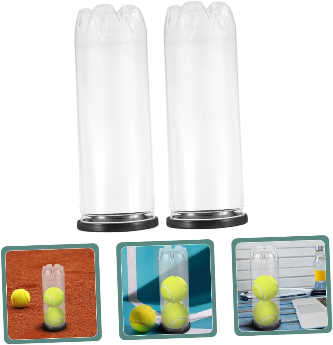 HANABASS Tennis Cylinder Tennis Balls Portable Tennis Organizer Portable Tennis Bottle Clear Tennis Holder