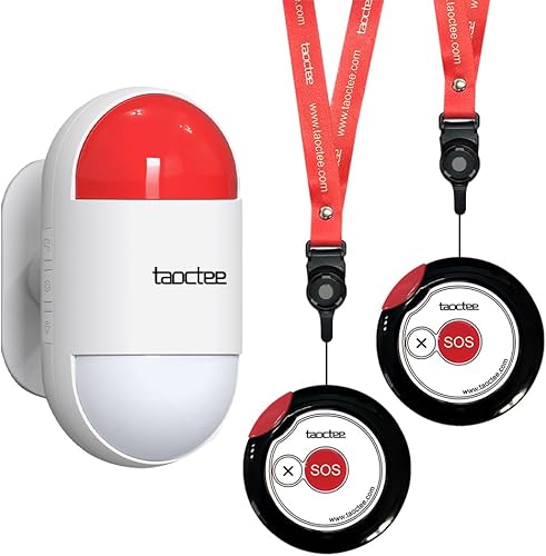 Alarma de pánico para alarma de pánico de emergencia remota de emergencia para sirena estroboscópica del hogar, botón ligero y compacto con cordón,