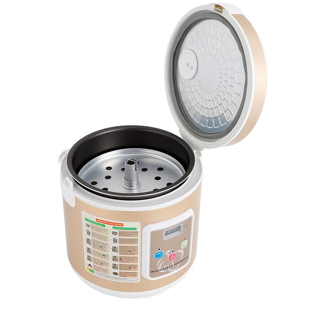 Fermentador de ajo negro de 6 litros, fabricante de ajos con control inteligente automático completo, cocina de bricolaje con ajo de varios dientes, máquina de kimchi, fabricante de vino (dorado)