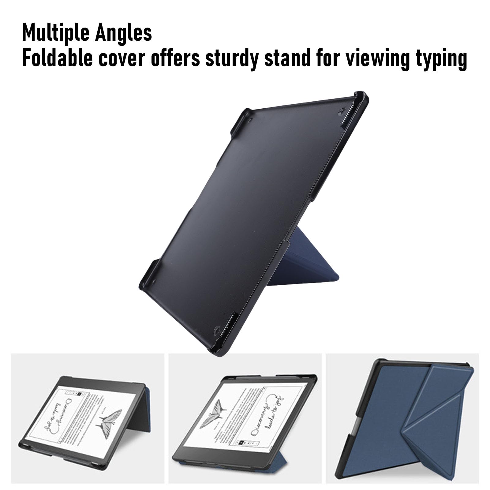 Copertina per Libro in Pelle PU Sottile e Leggera, Copertura Automatica da 10,2 Pollici con Portapenne per Kindle Scribe 2024 2022 (BLUE)