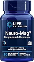 Life Extension Neuro-Mag Magnesium L-Threonate, 90 Vegetarian Capsules Ultra-Absorbable Magnesium - Memory, Focus &...