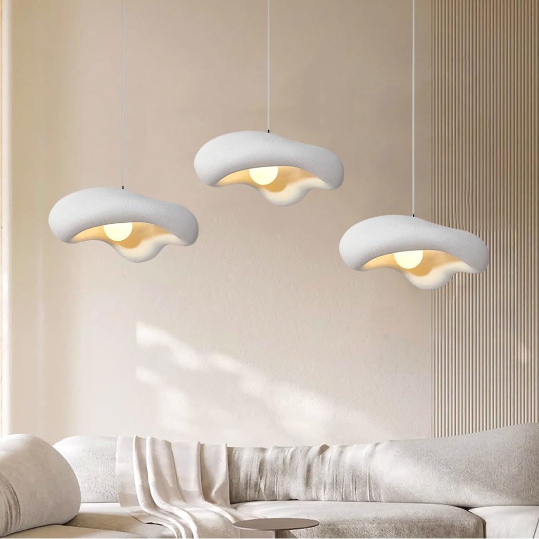 Kreatywna Kwiatowa Lampa Wisząca Wabi-Sabi Lampa Wisząca E27 Nowoczesna Lampy Wiszące Polistyren Lampa Styl Nordycki Do Sypialni Salonu Jadalni Kuchni Pokoju Dziecięcego Żyrandol(White,B)