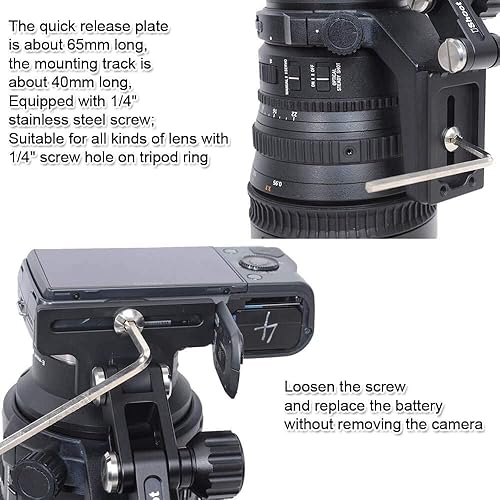 Miniatura 6 de Soporte retráctil de lente de enfoque largo, protector de bayoneta, cámara plegable y soporte de lente de zoom para teleobjetivo con placa de