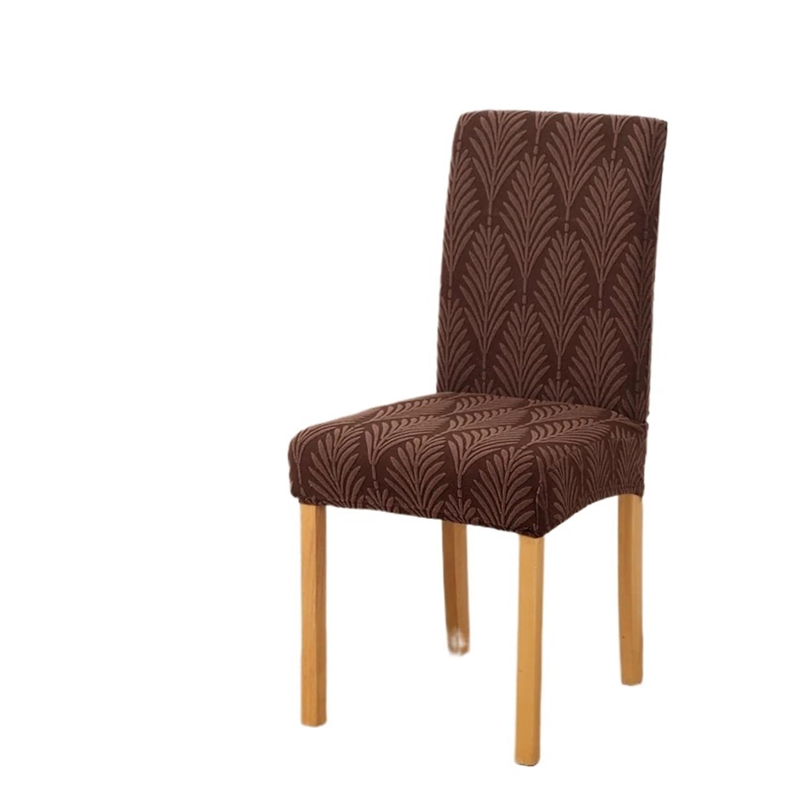 ITRHJTGP Chair Covers Jacquard Dining Chair Covers Spandex Dustproof Furniture Protectors Stretch Hotel Home Decoration(Coffee,6pcs chair cover)