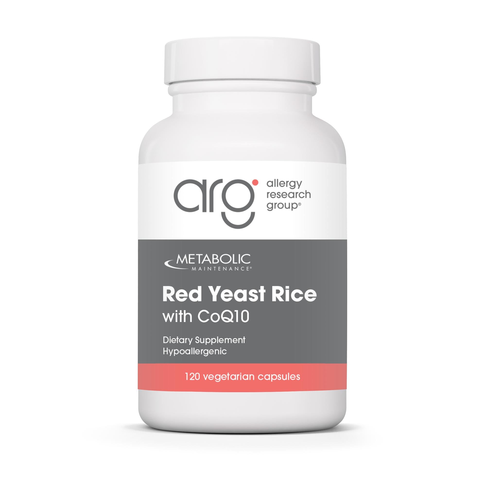 ARG Red Yeast Rice with CoQ10 Cardiovascular, 120 Capsules