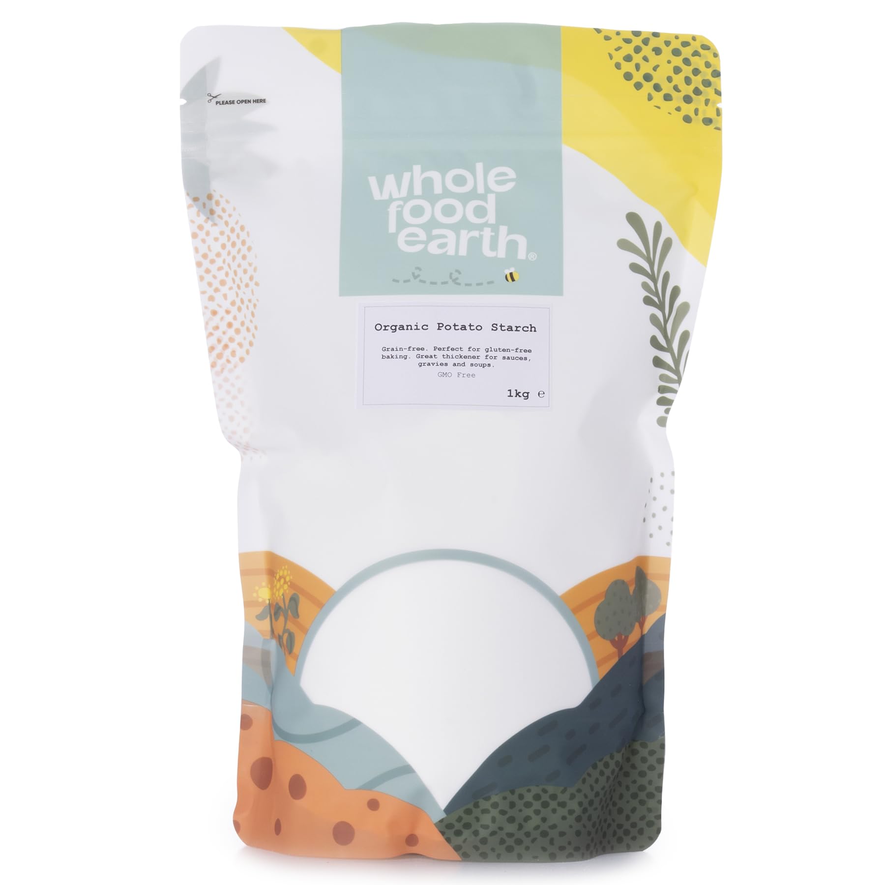 Wholefood Earth Organic Potato Starch, 1kg - GMO Free - Vegan