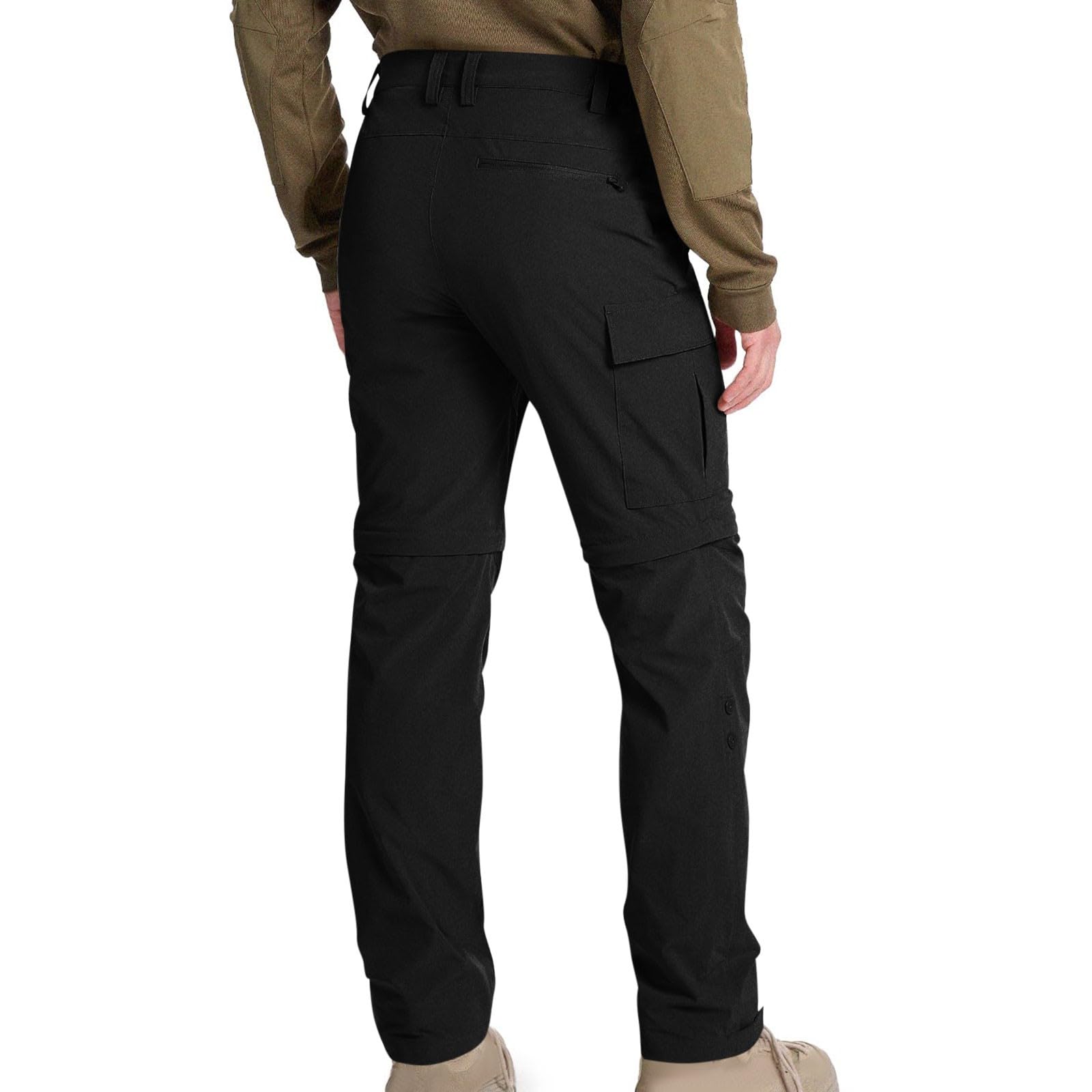 Pantaloni da trekking da uomo, con zip off, pantaloni cargo da uomo, lunghi 2 in 1, da trekking, con tasche multiple, funzionali, ad asciugatura rapida, per il tempo libero