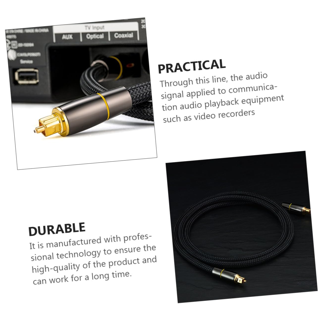 HOMSFOU Cavo Audio Ottico Da Metri Cavo Audio Digitale in Fibra Ottica Connettori Maschio-maschio Placcatura in Oro Schermatura Maglia Intrecciata Ad Alta Densità Corpo in Filo Morbido Res