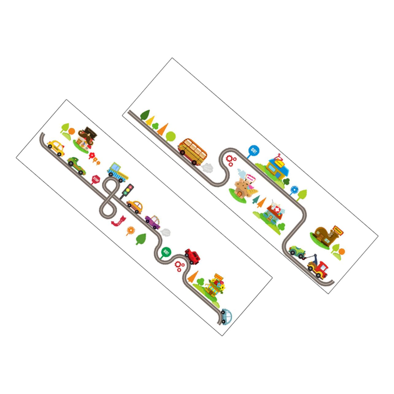 6 Blätter Verfolgen Sie Auto-wandaufkleber Autos Verfolgen Autoaufkleber Kinder Aufkleber Kinderdekorationen Für Das Schlafzimmer Wandtattoos Pvc Hintergrund Kleinkind Karikatur