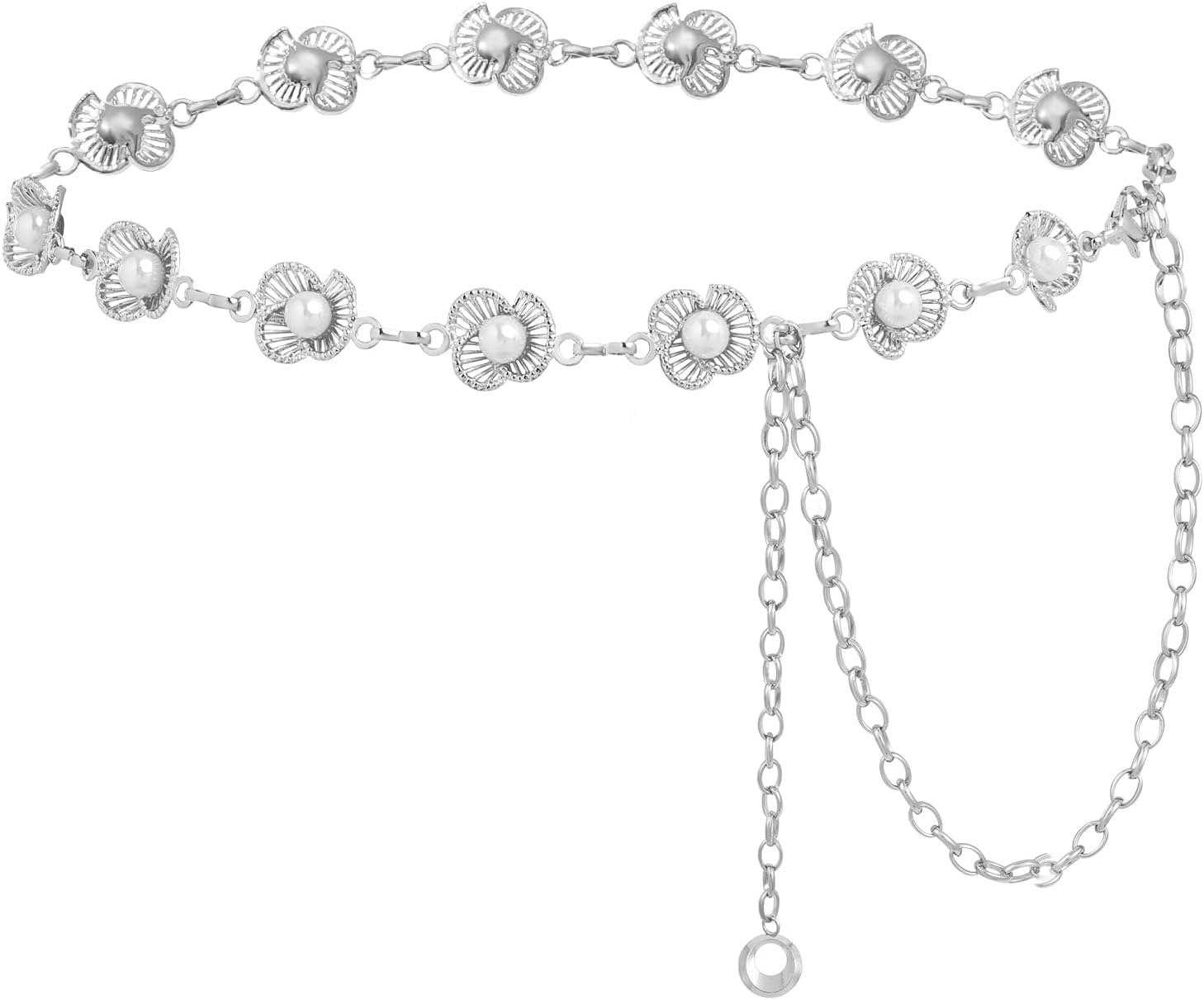 AWAYTR Waist Chains Belts for Women - Rhinestone Gold Silver Chain Belts for Dresses