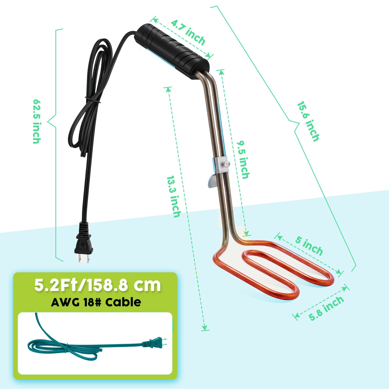 Arrancador de carbón eléctrico de 700 W – Parrillas de Barbacoa súper largas para Chimenea, Quemador de carbón más fácil y rápido, briquetas de carbón Vegetal | Sin Chispa ni Cenizas | Diseño