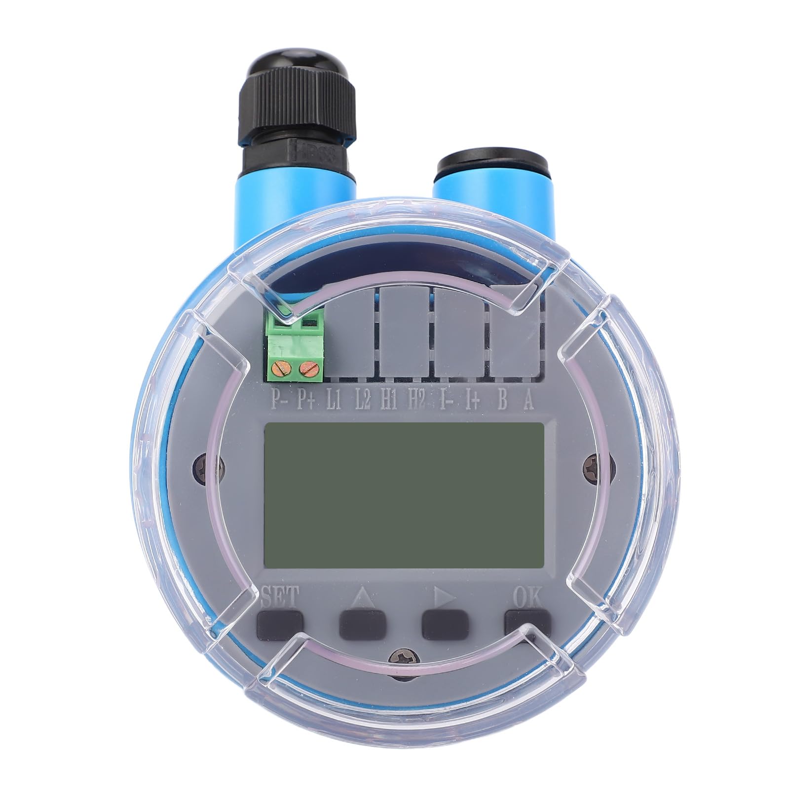 Jiawu Sensor Ultrasónico de Nivel de Agua 0-10M DC24V Circuito Modular PCB Multicapa, Medidor de Nivel de Líquido con Carcasa ABS para Tratamiento de Aguas Residuales Mineras con Salida de 4-20mA